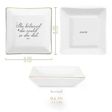 JAUVIE Ceramic Trinket Dish for Women - Elegant Gift Idea