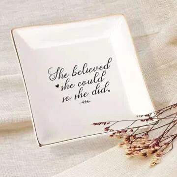 JAUVIE Ceramic Trinket Dish for Women - Elegant Gift Idea