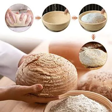 SNAILDIGIT Banneton Bread Proofing Basket Set of 2: 9 Inch Round Sourdough Proofing Bowls for Artisan Bread Making for Professionals and Home Bakers