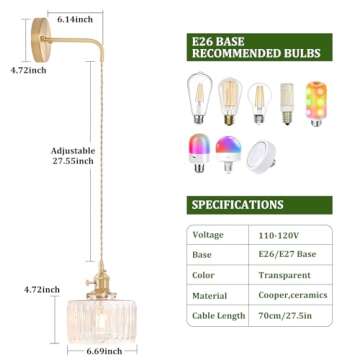 Shenmoyl Vintage Wall Sconce Elegant Indoor Lighting