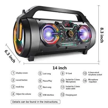 30W A66 Bluetooth Speaker - Portable Boombox with Subwoofer