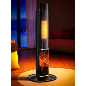 Uthfy 32IN Space Heater for Large Room,1500W Portable Electric Fireplace Heaters for Indoor Use,70°...