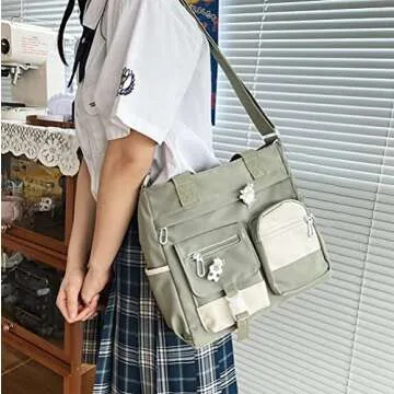 Phaoullzon Crossbody Cute Bag for Teens Kawaii Messenger Purse Nylon Shoulder Tote Bags