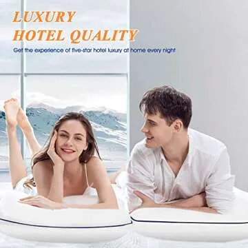 MZOIMZO Bed Pillows for Sleeping- Medium Soft, Queen Size Set of 2, Cooling Hotel Quality for Back, Stomach or Side Sleepers