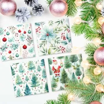Christmas Tree Napkins - 40 Pcs for Holiday Parties