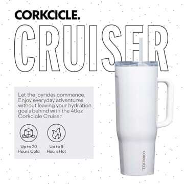 Corkcicle Cruiser Insulated Tumbler with Handle and Straw, Unicorn Magic, 40 oz – Reusable Water B...