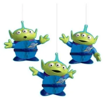 Amscan"Toy Story 4" Green and Blue Aliens Honeycomb Party Decorations, 3 Ct, 290129