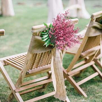 NAHUAA 8 PCS Pink Babys Breath Artificial Flowers Fake Silk Real Touch Gypsophila Bouquet Christmas Flowers for Wedding Floral Arrangement Party Home Decoration