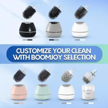 Stylish BOOMJOY Toilet Brush Set with Holder and Tweezers