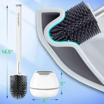 Stylish BOOMJOY Toilet Brush Set with Holder and Tweezers