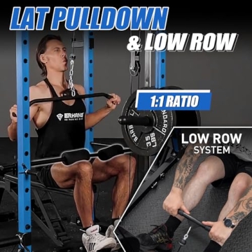 ER KANG Home Gym Power Cage with LAT Pulldown