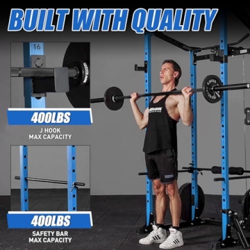 ER KANG Home Gym Power Cage with LAT Pulldown