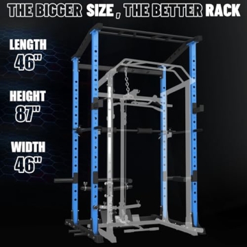 ER KANG Home Gym Power Cage with LAT Pulldown