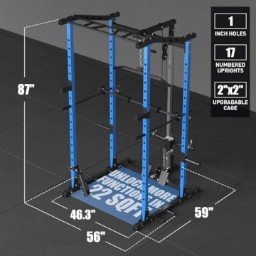 ER KANG Home Gym Power Cage with LAT Pulldown