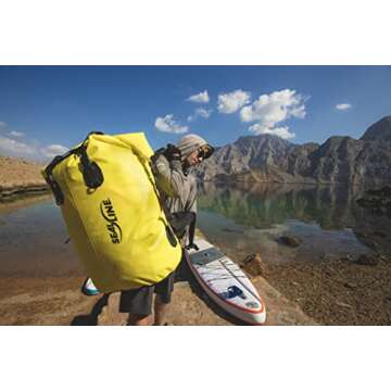 SealLine Black Canyon Waterproof Dry Pack with Waist Belt Support, Yellow, 115-Liter