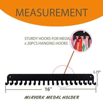 Runner Medal Hanger Display - Sturdy Marathon Medal Display Easy to Install-Race Medal Holder Wall Hanger for Sports Gymnastic,Soccer,Runner,Wrest,Football,Basketball