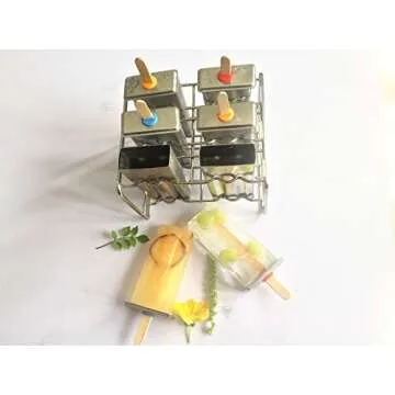 Stainless Steel Popsicle Molds and Rack stainless steel popsicle maker -ice pop molds bpa free -ice Cream Mold pop molds with wooden sticks-ice pop maker molds popsicle molds stainless steel