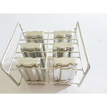 Stainless Steel Popsicle Molds and Rack stainless steel popsicle maker -ice pop molds bpa free -ice Cream Mold pop molds with wooden sticks-ice pop maker molds popsicle molds stainless steel