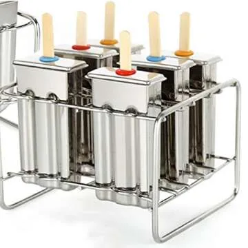 Stainless Steel Popsicle Molds and Rack stainless steel popsicle maker -ice pop molds bpa free -ice Cream Mold pop molds with wooden sticks-ice pop maker molds popsicle molds stainless steel