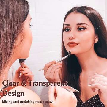 LilyLeaf Handheld Makeup Mixing Palette - Transparent Hand Tray for Mixing Foundation - Clear Acryli...