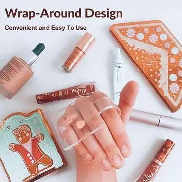 LilyLeaf Handheld Makeup Mixing Palette - Transparent Hand Tray for Mixing Foundation - Clear Acrylic Blending Plate for Makeup Lovers and Professionals with Cute Storage Bag (M)