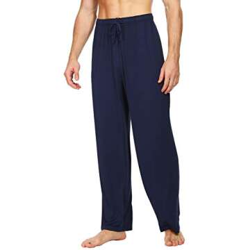 WiWi Mens Bamboo Viscose Pajama Pants Soft Lounge Bottoms and Tall Sweatpants Sleep Pant with Pocket...