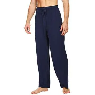 WiWi Mens Bamboo Viscose Pajama Pants Soft Lounge Bottoms and Tall Sweatpants Sleep Pant with Pocket...