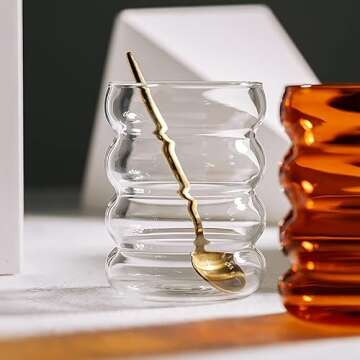 Creative Vintage Ripple Glassware for Stylish Drinks