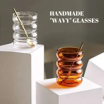 Creative Vintage Ripple Glassware for Stylish Drinks