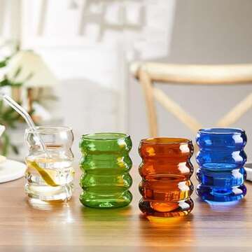 Creative Vintage Ripple Glassware for Stylish Drinks