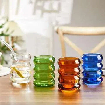Creative Vintage Ripple Glassware for Stylish Drinks
