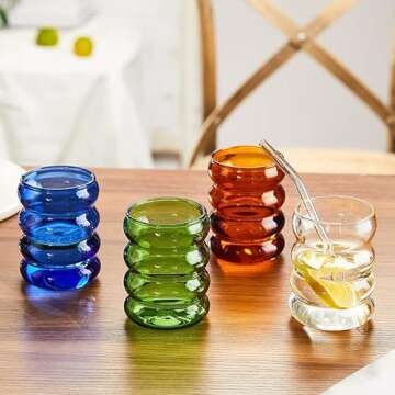 Creative Vintage Ripple Glassware for Stylish Drinks