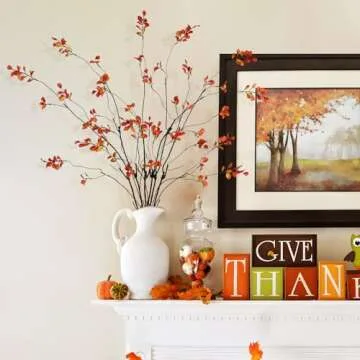 Elegant Krissing 3 Pcs Fall Greenery Stems for Home Decor