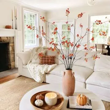 Elegant Krissing 3 Pcs Fall Greenery Stems for Home Decor