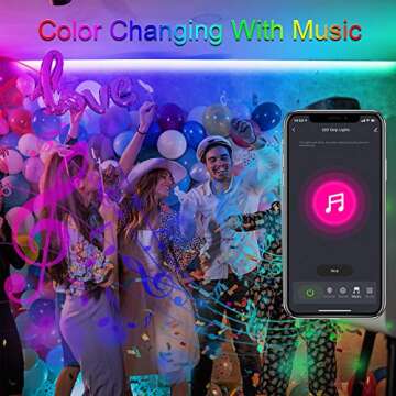 VOLIVO 65.6 FT WiFi LED Strip Lights,LED Light Strip Compatible with Alexa and Google Home,App/Remote/Voice Controlled Music Sync Color Changing Lighting for Bedroom Kitchen,Party,TV