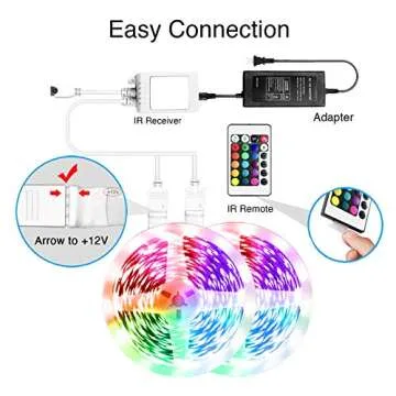 VOLIVO 65.6 FT WiFi LED Strip Lights,LED Light Strip Compatible with Alexa and Google Home,App/Remote/Voice Controlled Music Sync Color Changing Lighting for Bedroom Kitchen,Party,TV