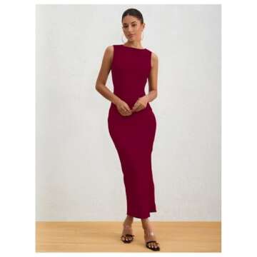 Milumia Elegant Sleeveless Ruched Bodycon Maxi Dress