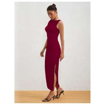 Milumia Elegant Sleeveless Ruched Bodycon Maxi Dress