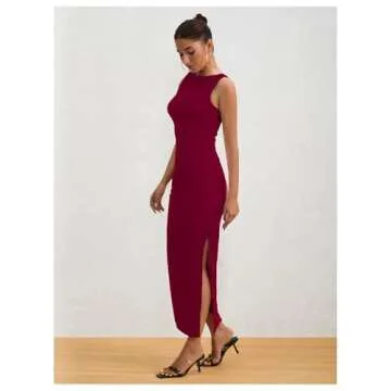 Milumia Elegant Sleeveless Ruched Bodycon Maxi Dress