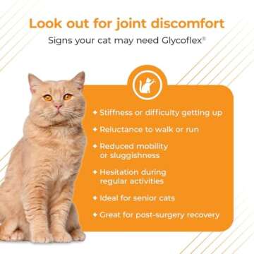 VetriScience GlycoFlex 3, Clinically Proven Joint Support Cat Supplements - Hip and Joint Health Supplement with Glucosamine, MSM, Green Lipped Mussel & DMG - 60 Chews, Chicken Flavorâ€‹