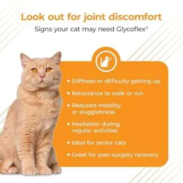 VetriScience GlycoFlex 3, Clinically Proven Joint Support Cat Supplements - Hip and Joint Health Supplement with Glucosamine, MSM, Green Lipped Mussel & DMG - 60 Chews, Chicken Flavorâ€‹