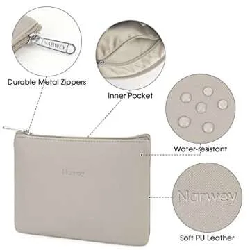 Narwey Small Makeup Bag for Travel and Everyday Use