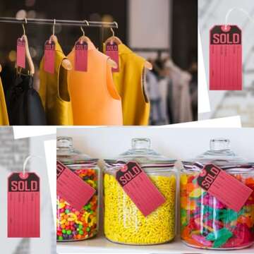 Skyygemm 800 Pcs Vibrant Sold Tags for Retail Display