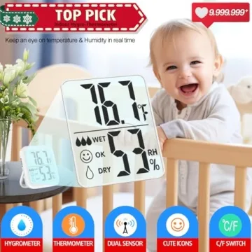 Antonki 2 Pack Thermometer & Hygrometer