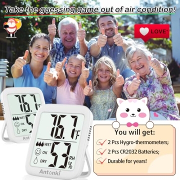 Antonki 2 Pack Thermometer & Hygrometer