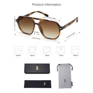 SOJOS Polarized Retro Aviator Sunglasses - Stylish UV Protection