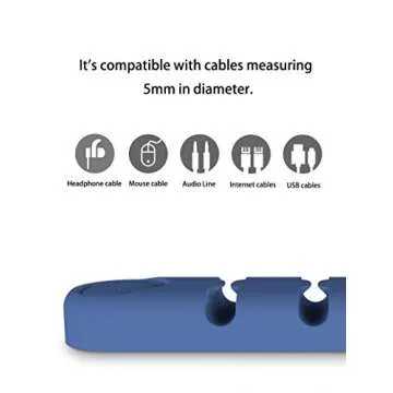 FengJu 2 Pack Cord Organizer Holder Cable Management Clips for Power Cord USB Mouse Cable Wire PC Desk nightstand Home Office (6-Slot-White)