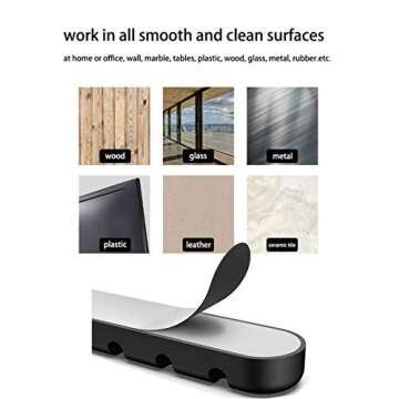 FengJu 2 Pack Cord Organizer Holder Cable Management Clips for Power Cord USB Mouse Cable Wire PC Desk nightstand Home Office (6-Slot-White)