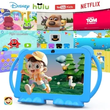 PEICHENG Kids Tablet 7 Inch Android 12.0 for Toddler, 4GB RAM 32GB ROM Bluetooth IPS Screen Parental...