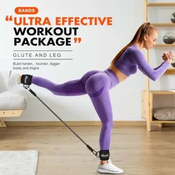 Ankle Resistance Bands with Cuffs, Three Different Pound Leg Workout Equipment, Booty Workout Straps...
